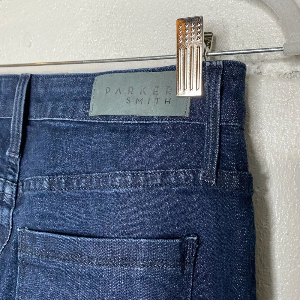 Parker Smith Peekaboo Split Hem Side Stripe Jeans in Baltic Dark Wash Size 28